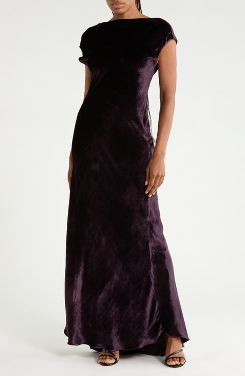 Back to You Wool Blend Velvet Gown