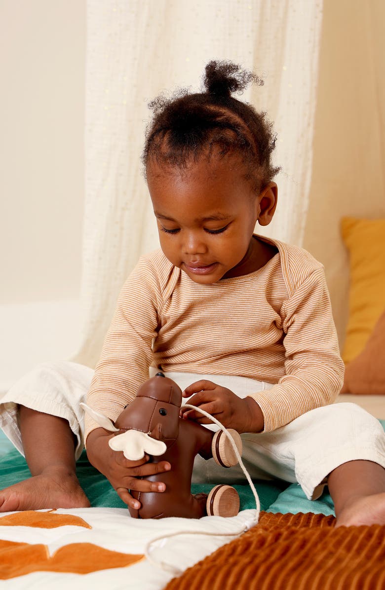 Little Big Friends Moose Pull Along Friends, Alternate, color, Brown