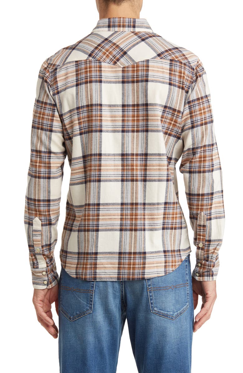 Lucky Brand Santafe Western Plaid Flannel, Alternate, color, Brown Multi