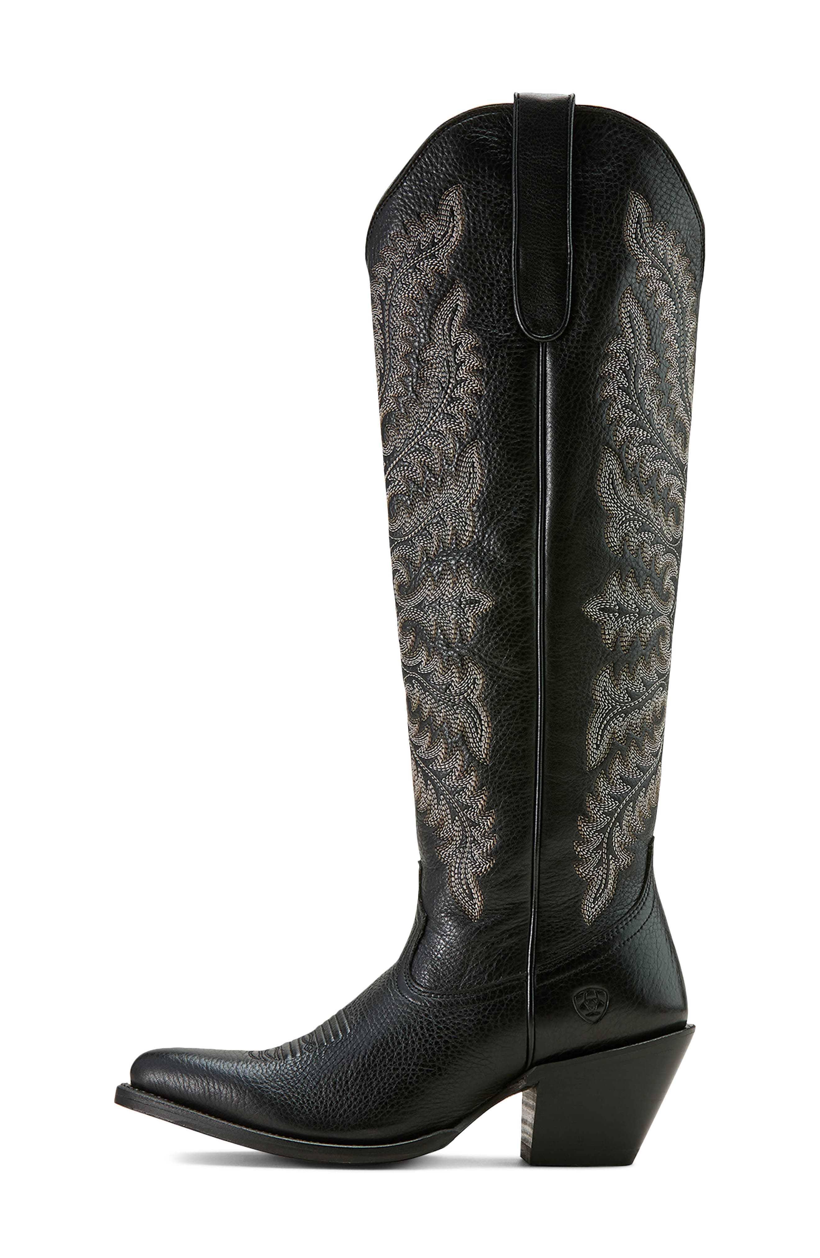 Ariat Helena Cowboy Boot, Alternate, color, Black Deertan