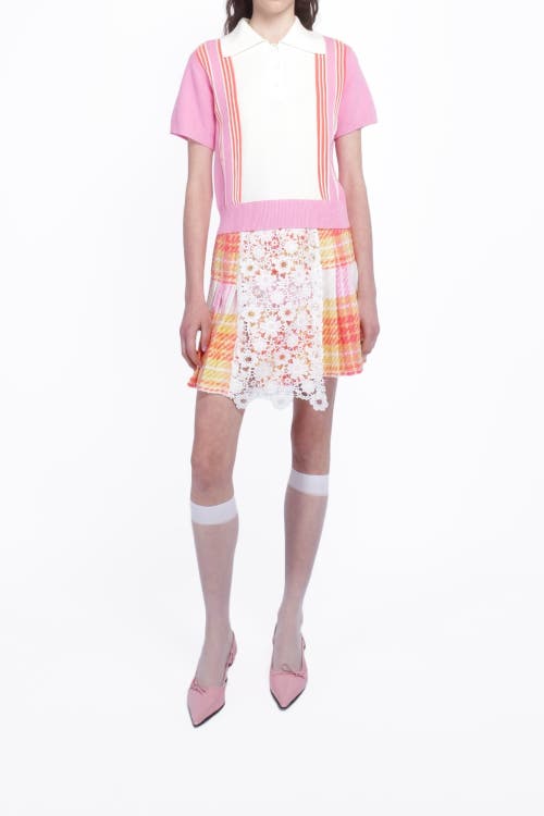 Anna Sui Amalfi Knits Polo In Pink Multi