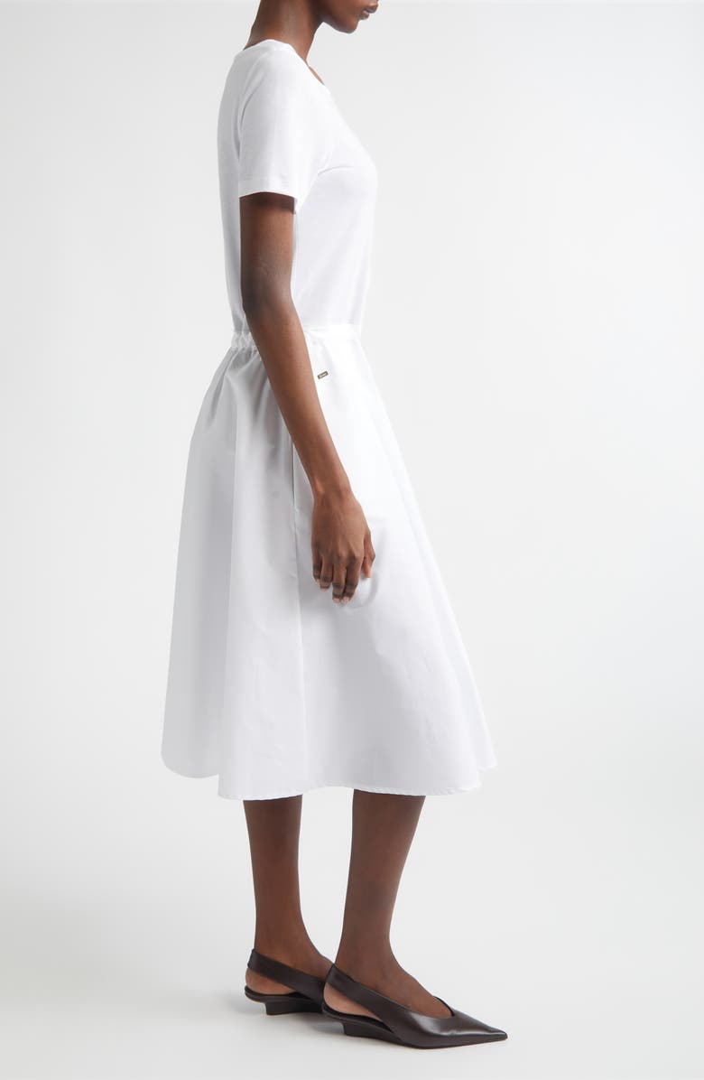 Herno Mixed Media Drawcord Waist Dress, Alternate, color, White