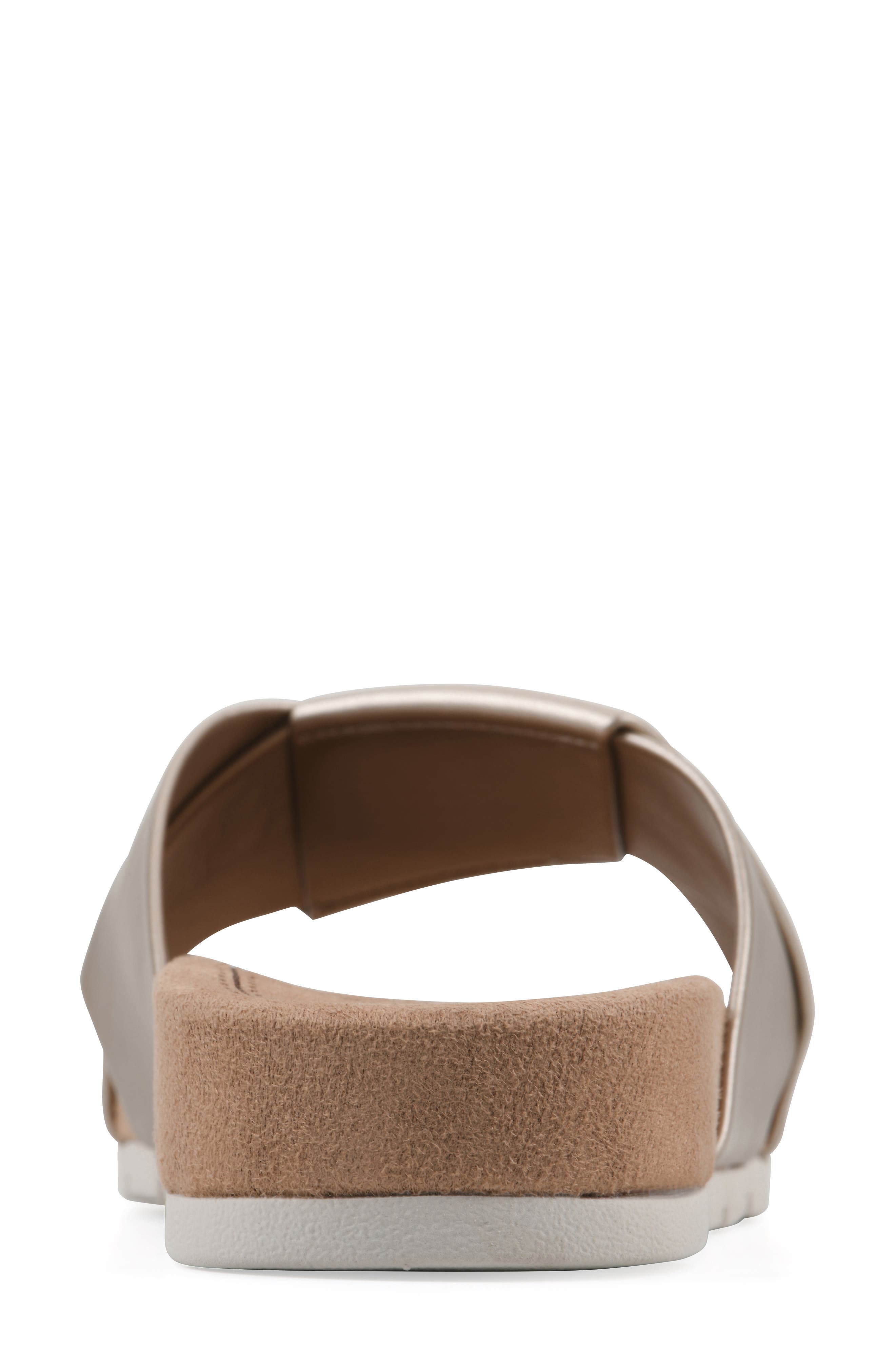 Tincie Slide Sandal, Alternate, color, PALE GOLD METALLIC SMOOTH