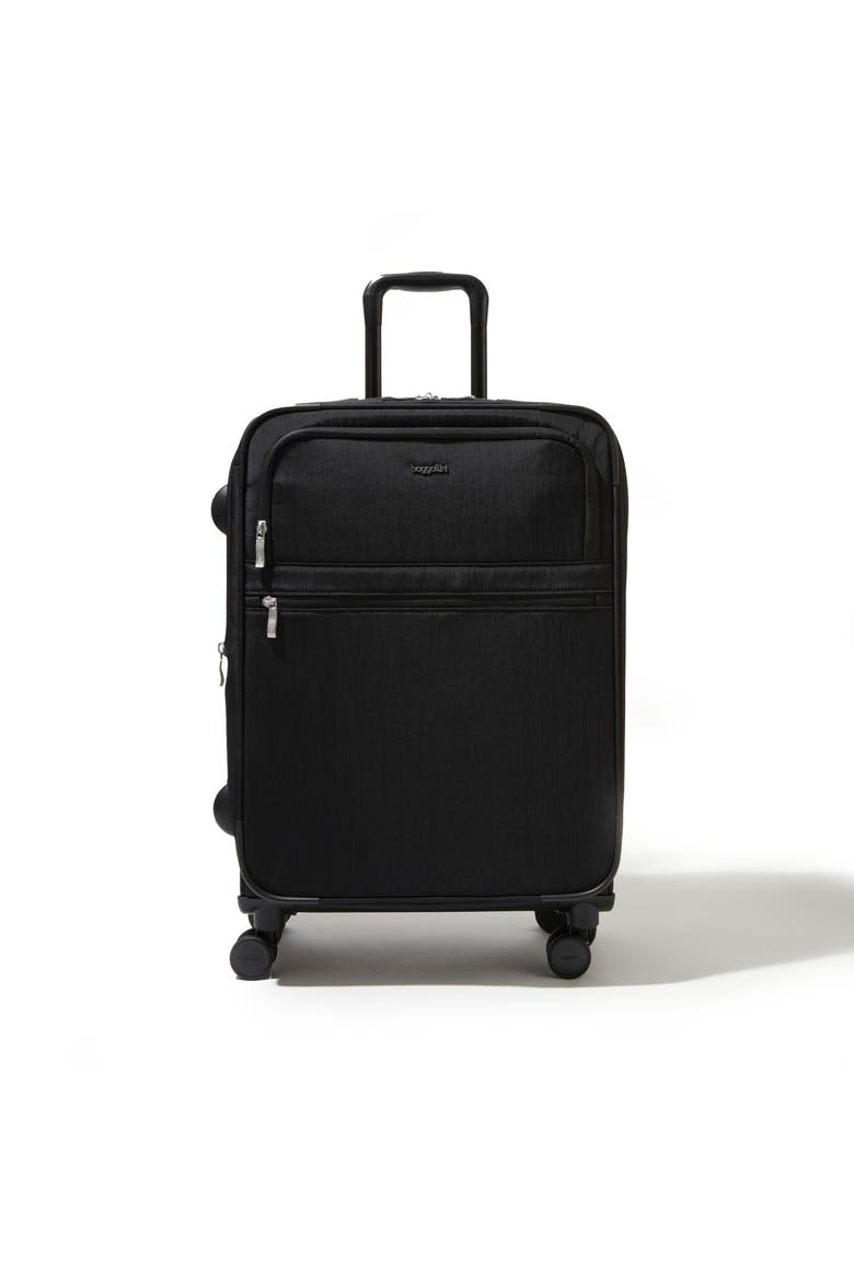 26 in. Large Checked Luggage with Expansion, Main, color, Black