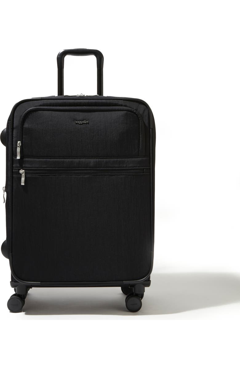BAGGALLINI 26 in. Large Checked Luggage with Expansion, Main, color, Black