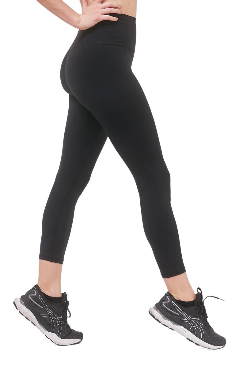 Rebody Active Hybrid Legging High Waist Crop Leggings 23", Alternate, color, Metropolis Black