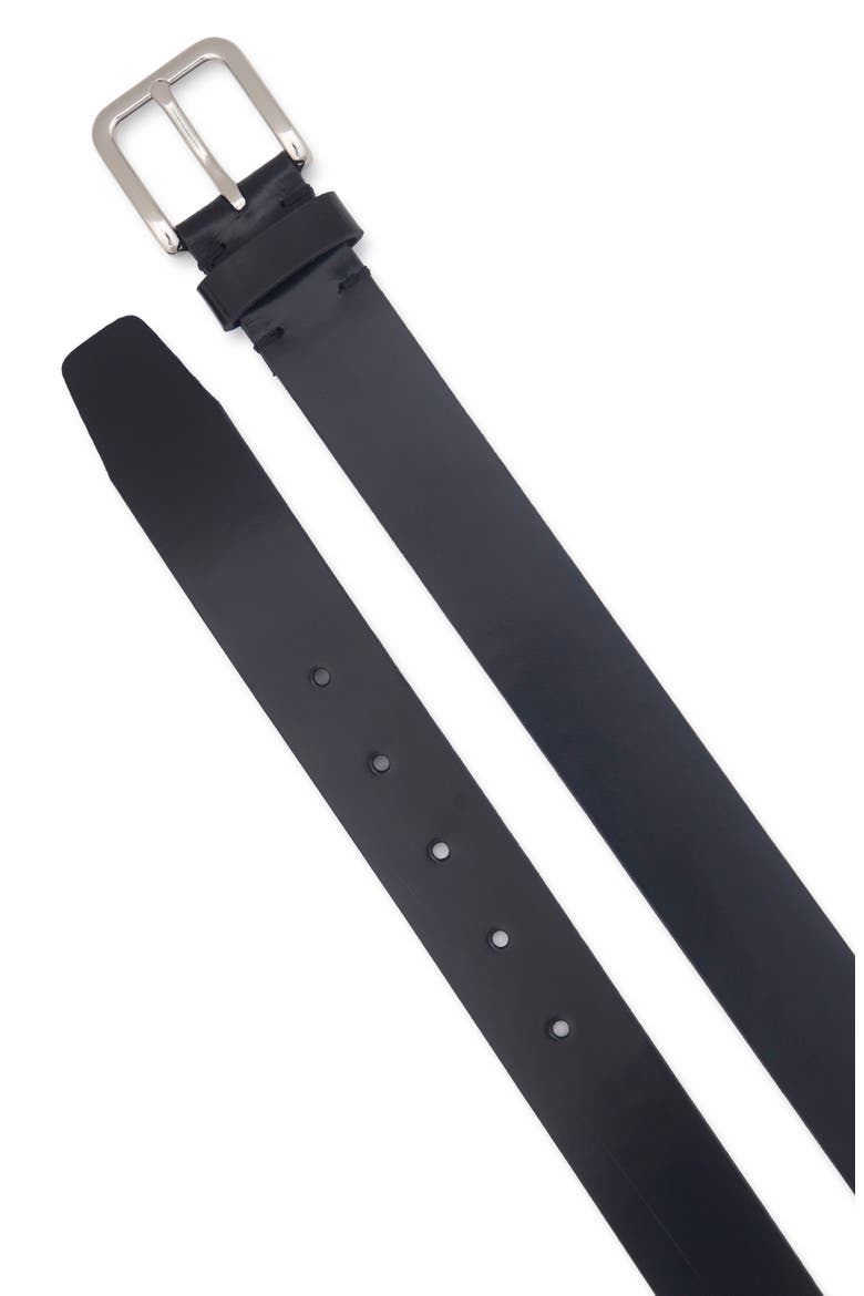 Leather Belt, Alternate, color, BLACK/ PALLADIUM