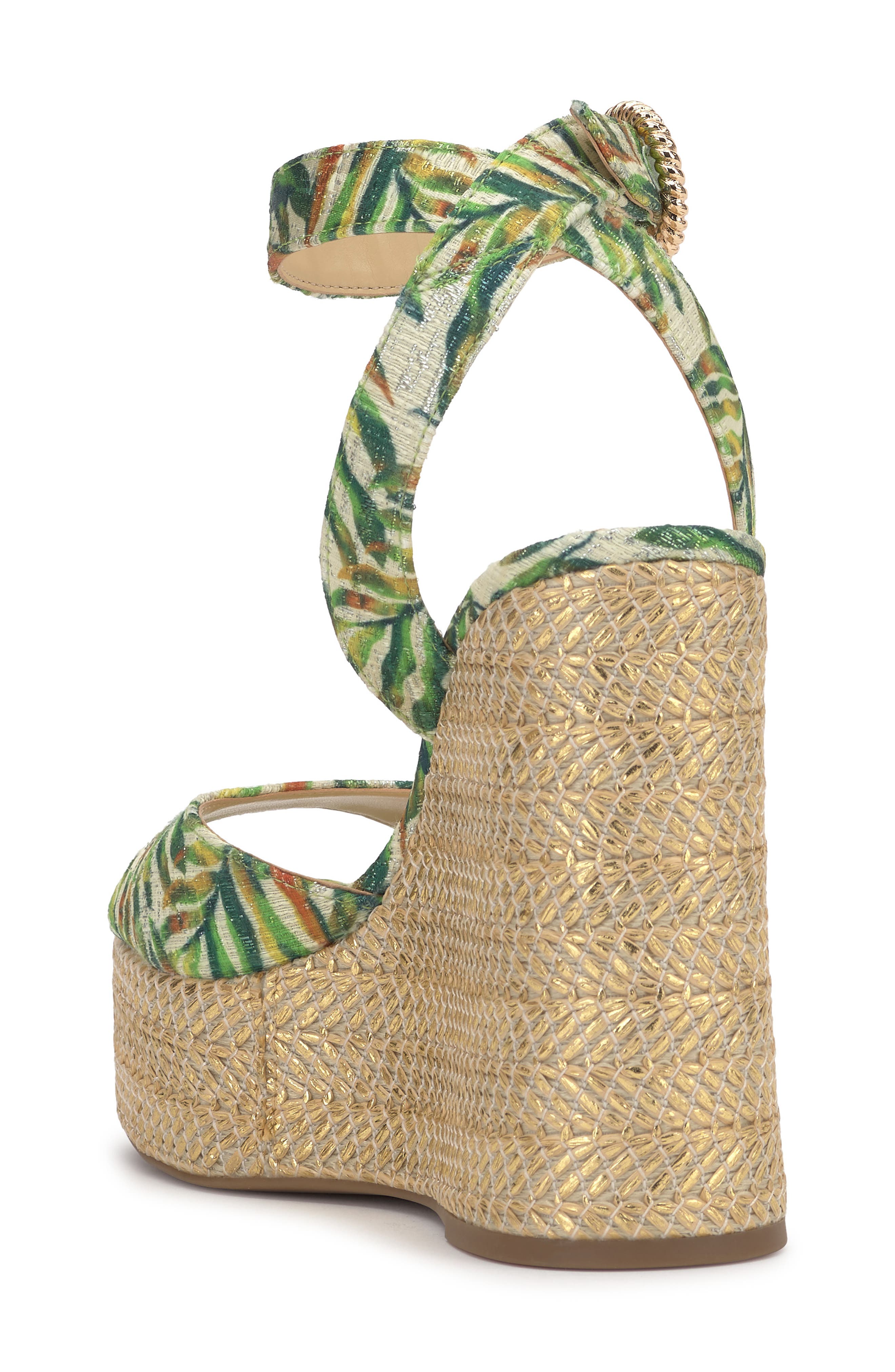 Kamindi Platform Wedge Sandal, Alternate, color, GREEN MULTI