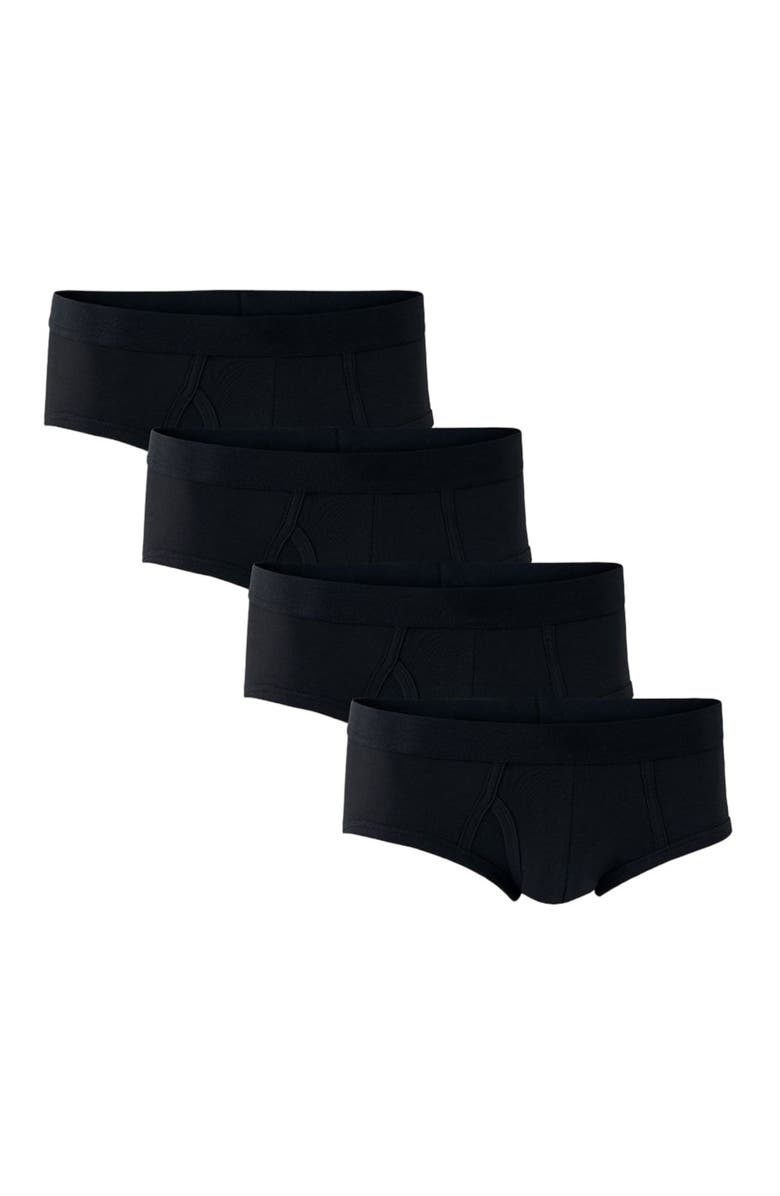 Pact Organic Cotton Everyday Brief 4-Pack, Alternate, color, Black