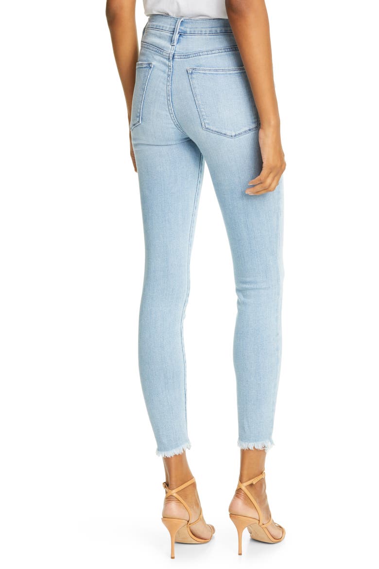 Le Skinny High Waist Raw Hem Ankle Jeans, Alternate, color, CARNATION