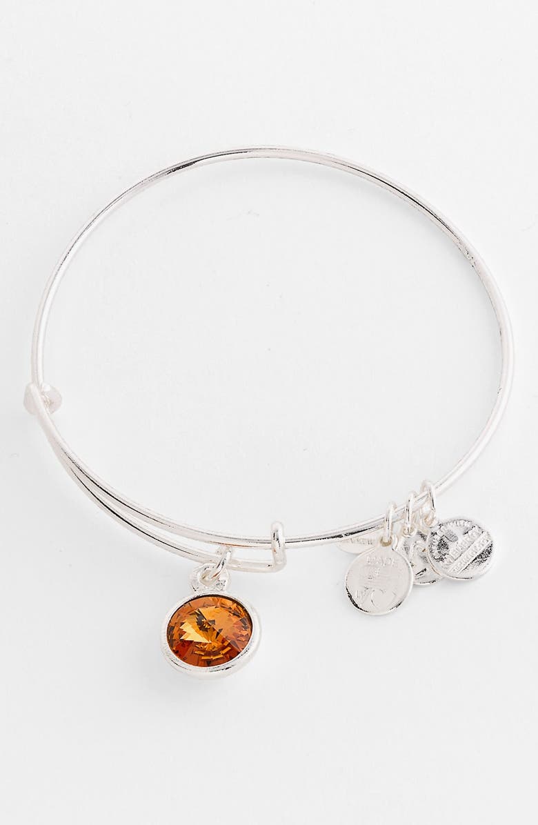 Alex and Ani Birthstone Expandable Wire Bangle, Alternate, color,