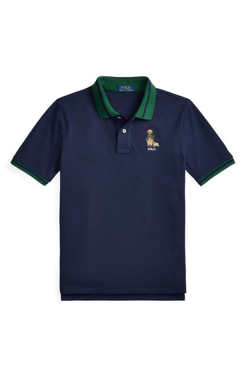 Kids' Embroidered Polo Bear Cotton Piqué Polo (Big Kid)