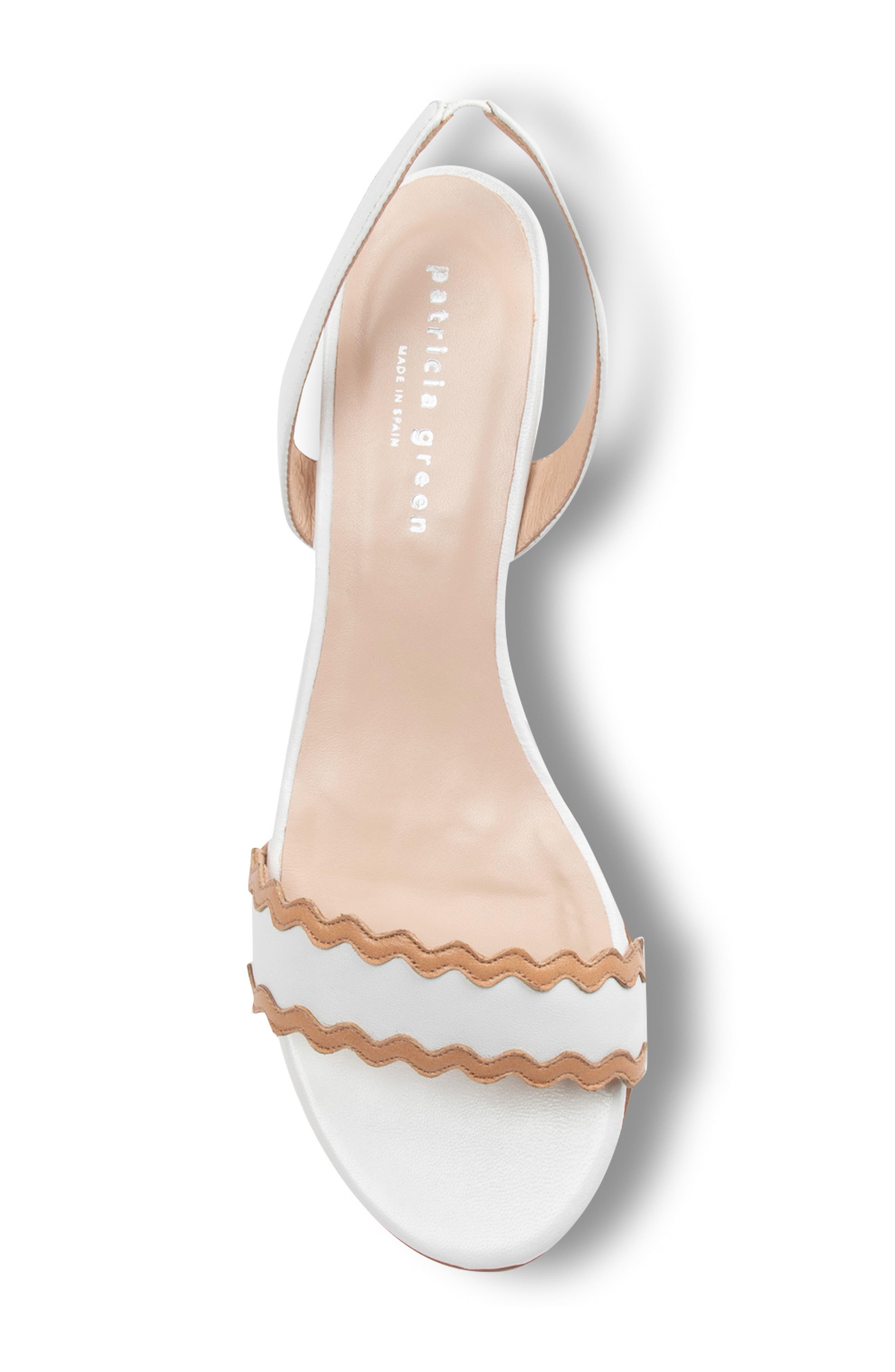patricia green Panama Slingback Kitten Heel Sandal, Alternate, color, White/ Beige Leather