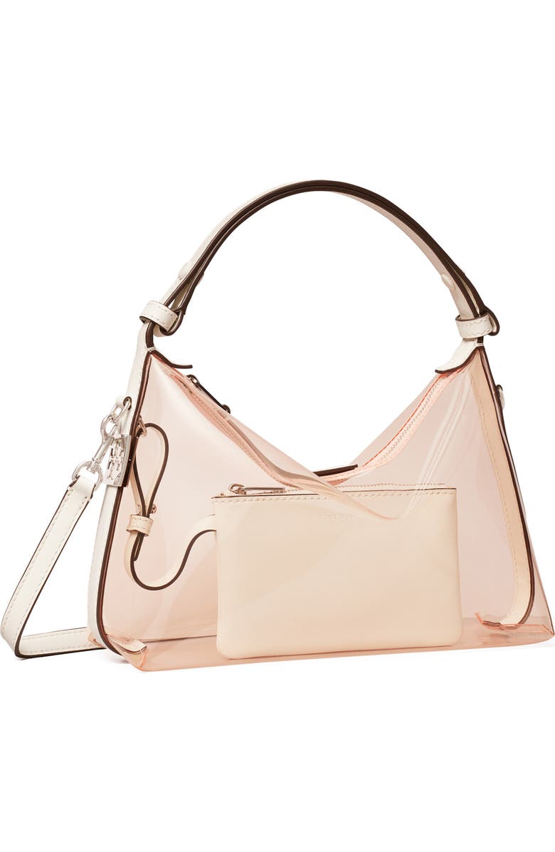 Tory Burch Mellow Transparent Shoulder Bag, Alternate, color, Flamingo Pink