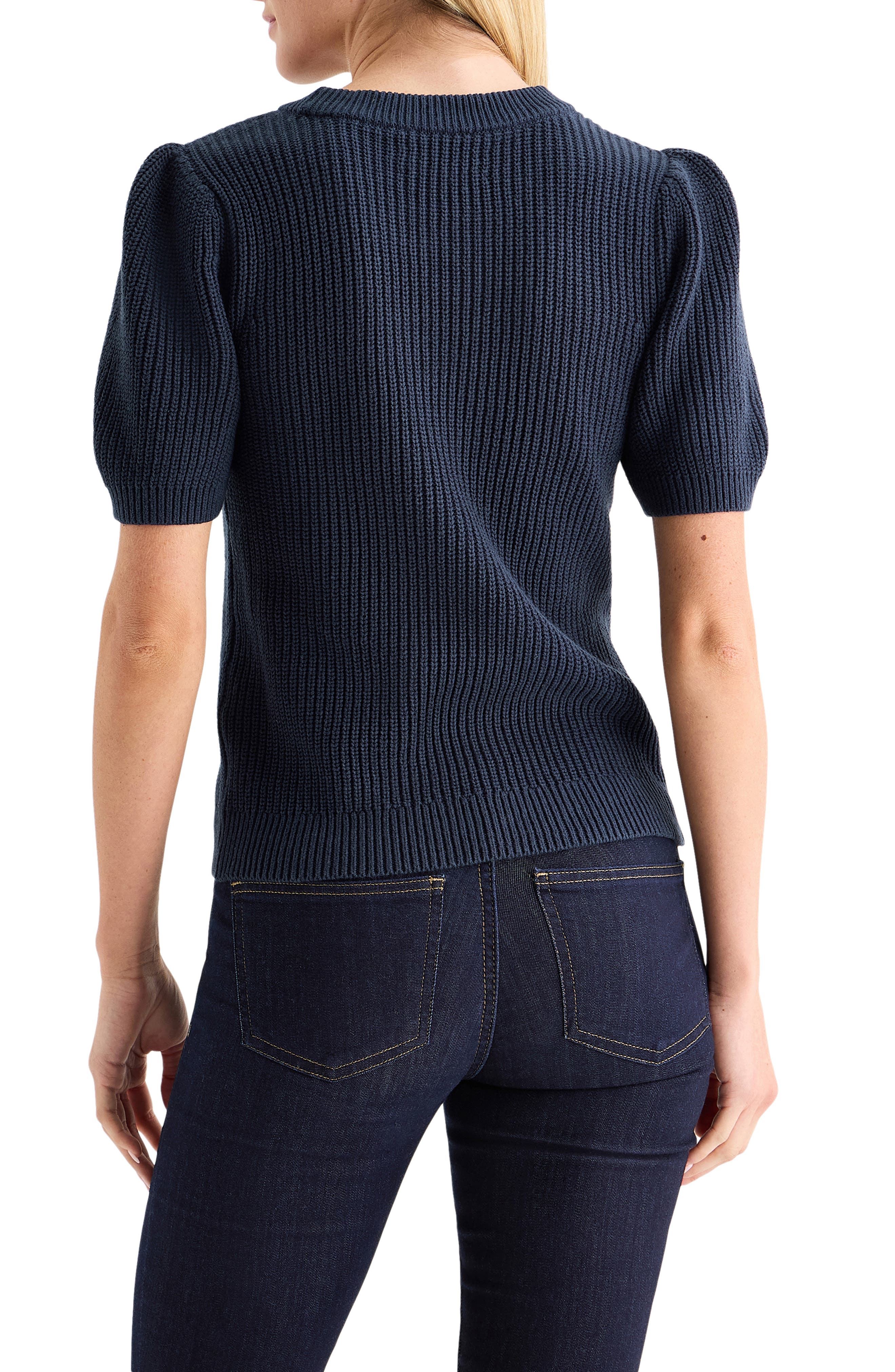 Bow Embroidered Short Sleeve Sweater - image 4