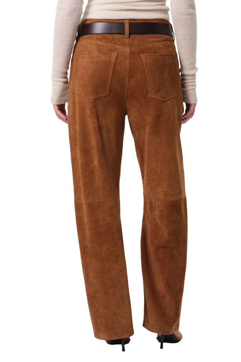 Miro High Waist Suede Barrel Jeans, Alternate, color, TOASTED CARAMEL