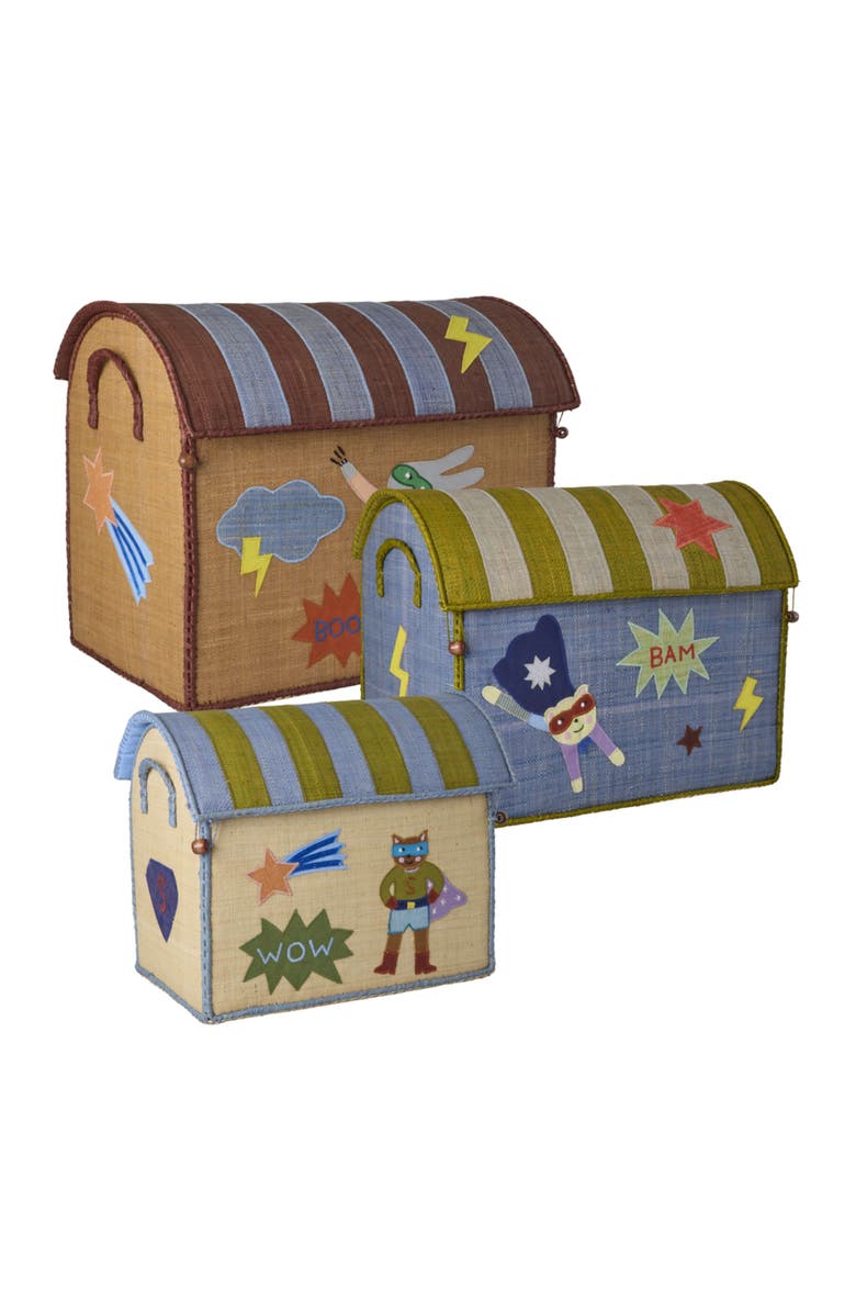 10004222 Raffia Toy Baskets Hero Set 3pc, Main, color, Blue
