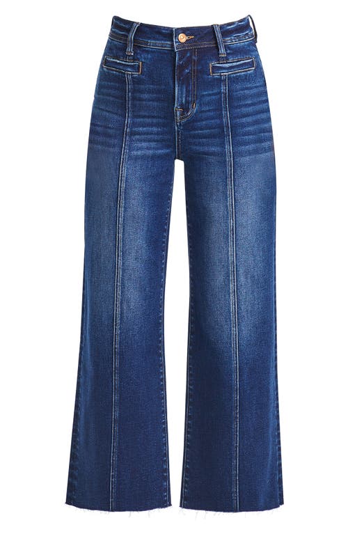 Bayeas Seamed High Waist Raw Hem Crop Wide Leg Jeans
