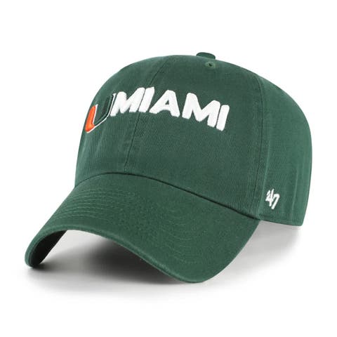 Men's '47 Green Miami Hurricanes Clean Up Adjustable Hat