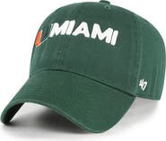 '47 Men's '47 Green Miami Hurricanes Clean Up Adjustable Hat
