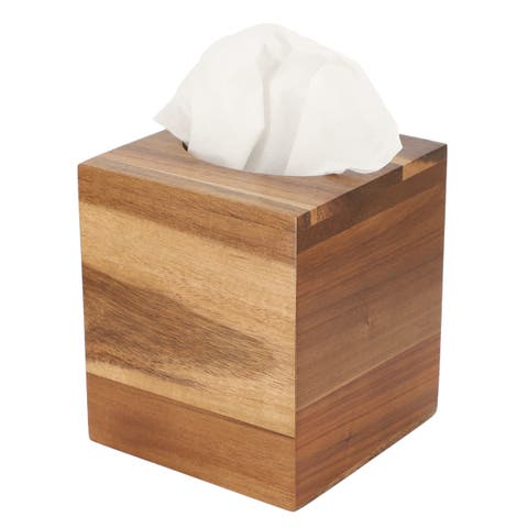 Acacia Wood Tissue Box Holder