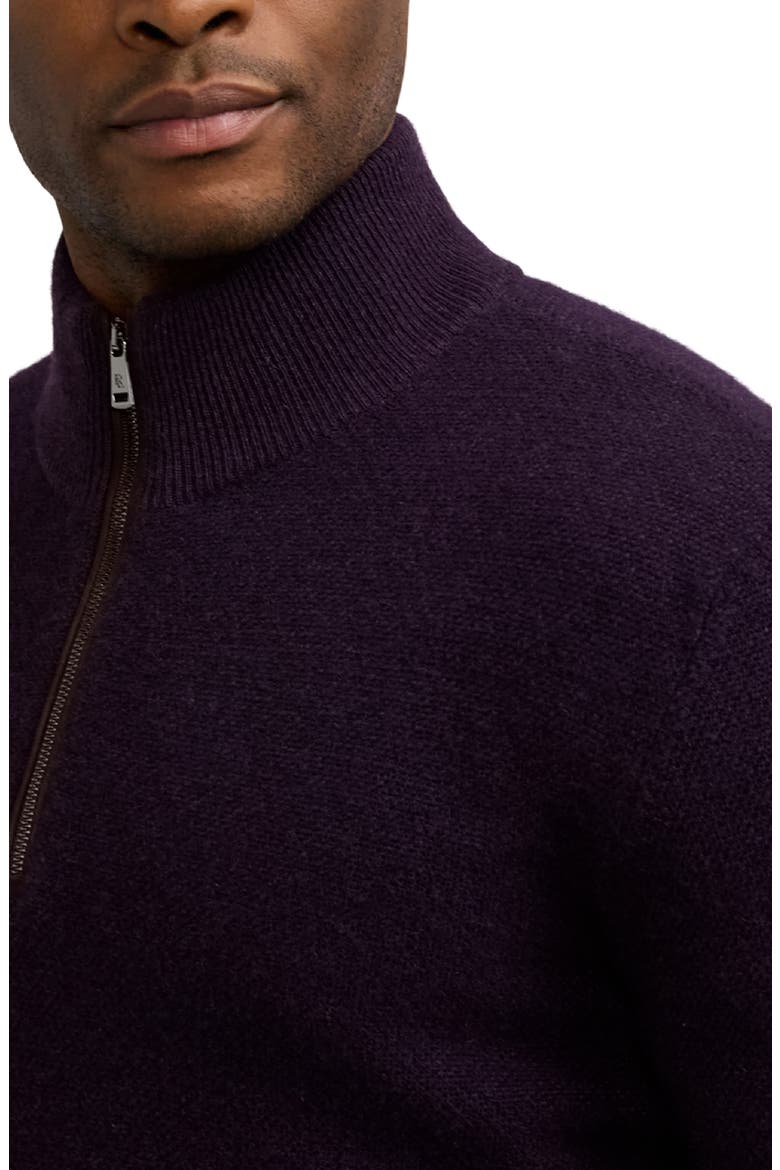 Cashmere Bird's Eye Half Zip Sweater, Alternate, color, MANOR PURPLE MULTI