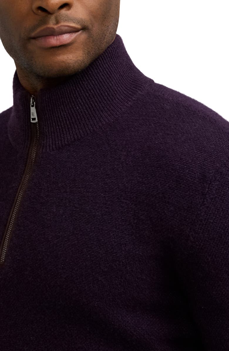 Ralph Lauren Purple Label Cashmere Bird's Eye Half Zip Sweater, Alternate, color, 