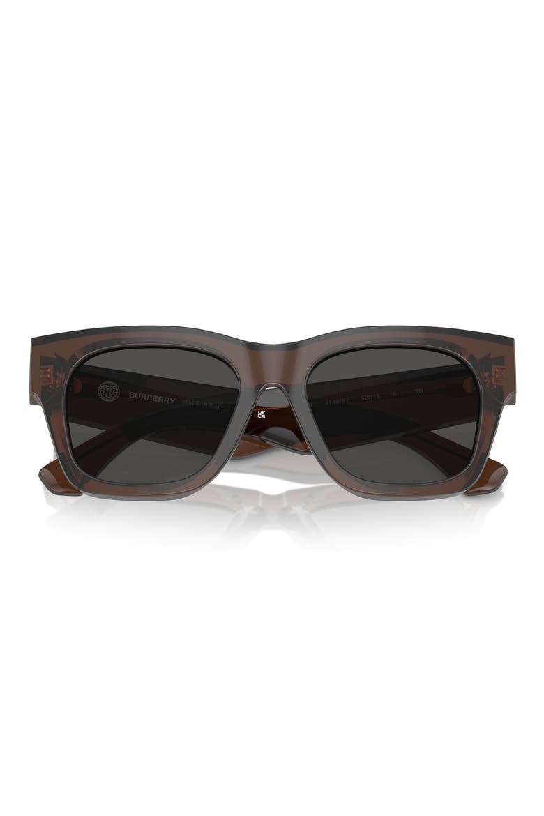 Elevated Check 52mm Square Sunglasses, Main, color, BROWN