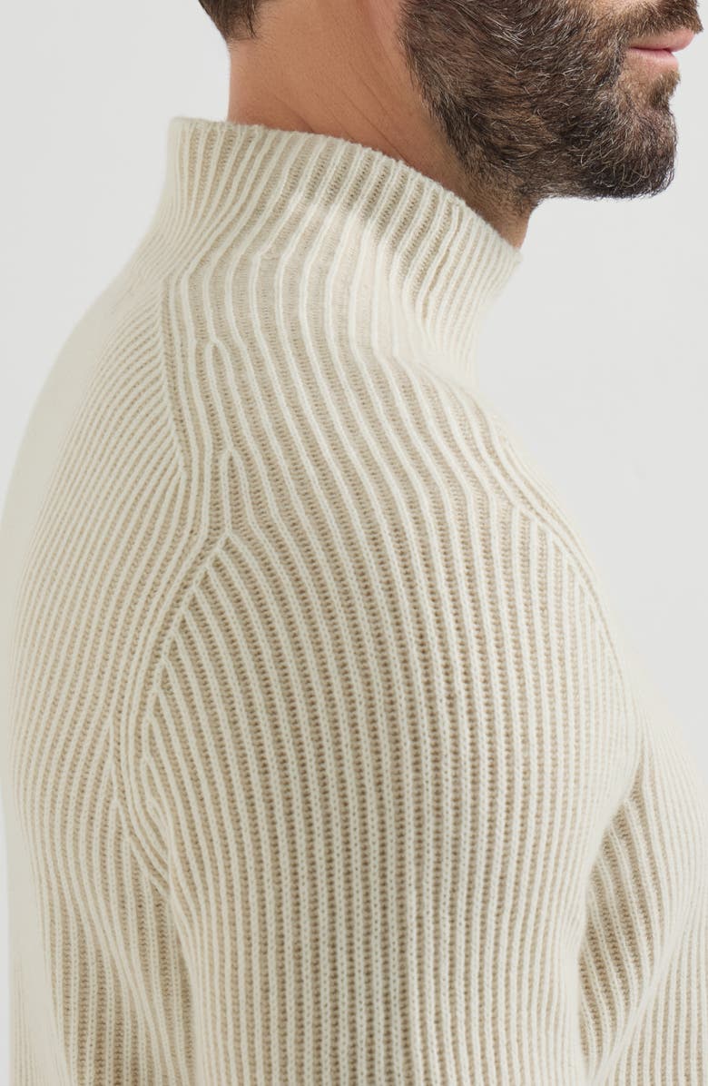 Brunello Cucinelli Cashmere English rib turtleneck sweater, Alternate, color, Panama