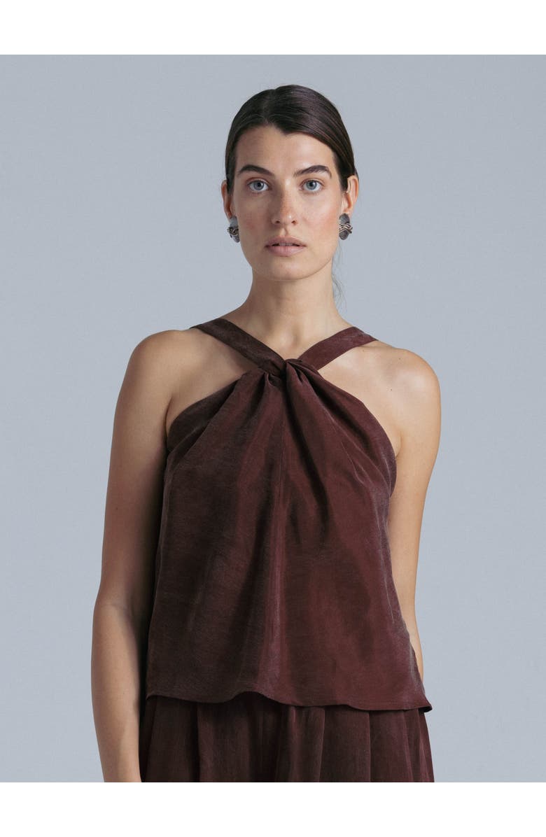 Alas Cupro Top, Main, color, Rust