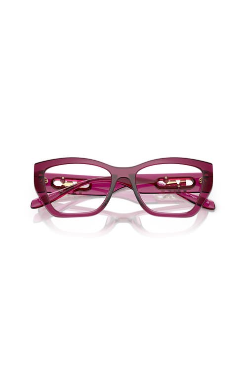 Michael Kors 52mm Rectangle Optical Glasses In Red