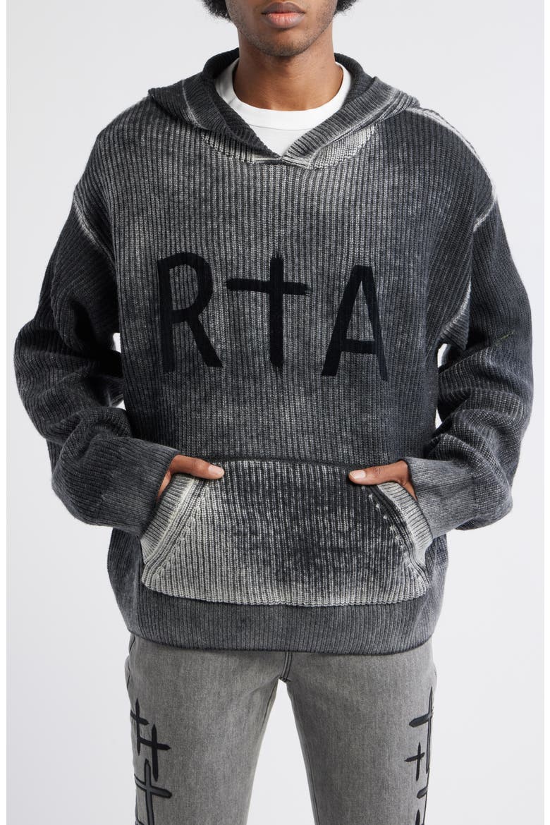 Jasper Washed Relaxed Fit Hoodie, Main, color, BLACK GLITCH