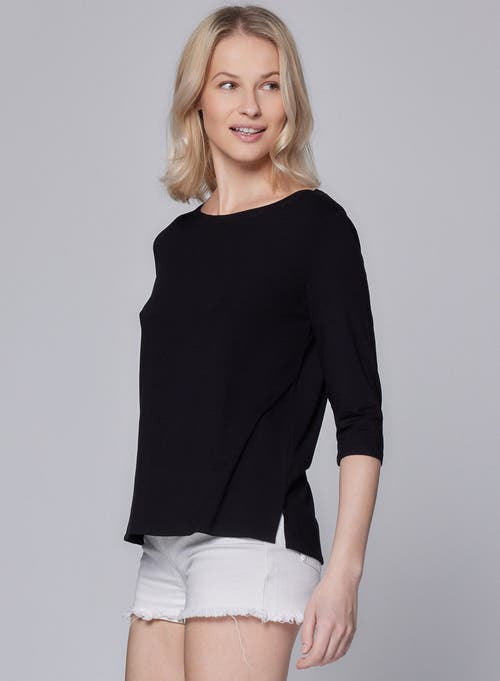 Majestic Filatures Soft Touch Semi Relaxed 3/4 Sleeve Boatneck