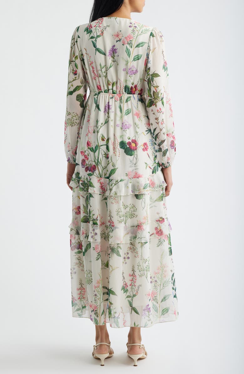 LAYERED WITH LOVE Alice Floral Long Sleeve Drawstring Waist Maxi Dress, Alternate, color, Ivory Floral