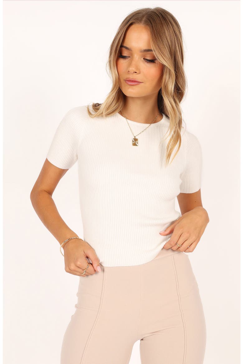 Kimmie Rib Knit Top, Alternate, color, WHITE