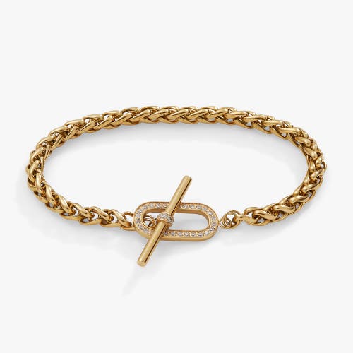 Alex And Ani Pave Toggle Chain Bracelet In Gold