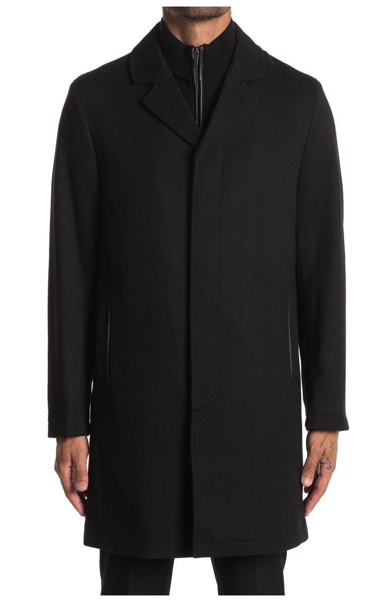 Cole Haan Wool Blend Dickey Coat, Main, color, Black