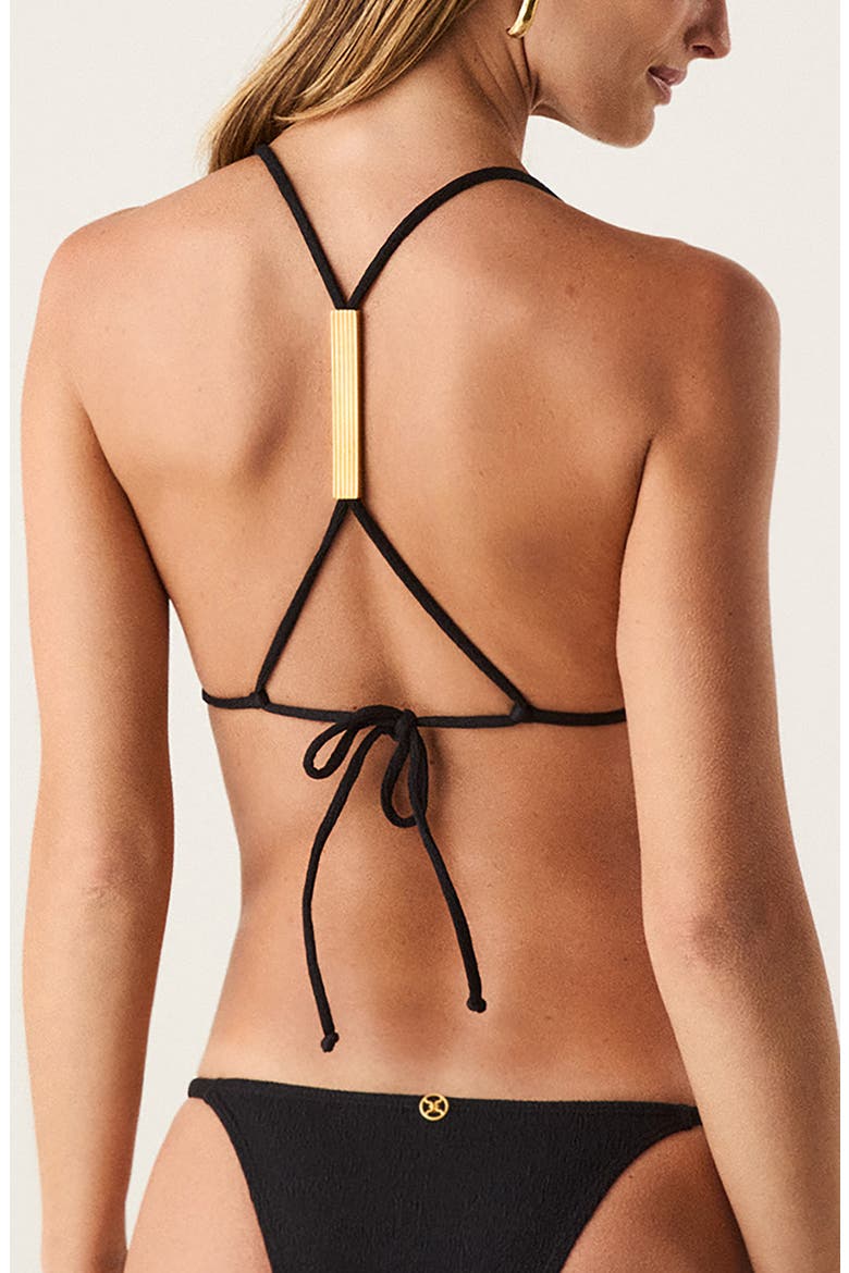 Tammy T-Back Triangle Bikini Top, Alternate, color, BLACK