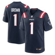 Nike Men's Nike A.J. Brown Navy New England Patriots Team Game Jersey