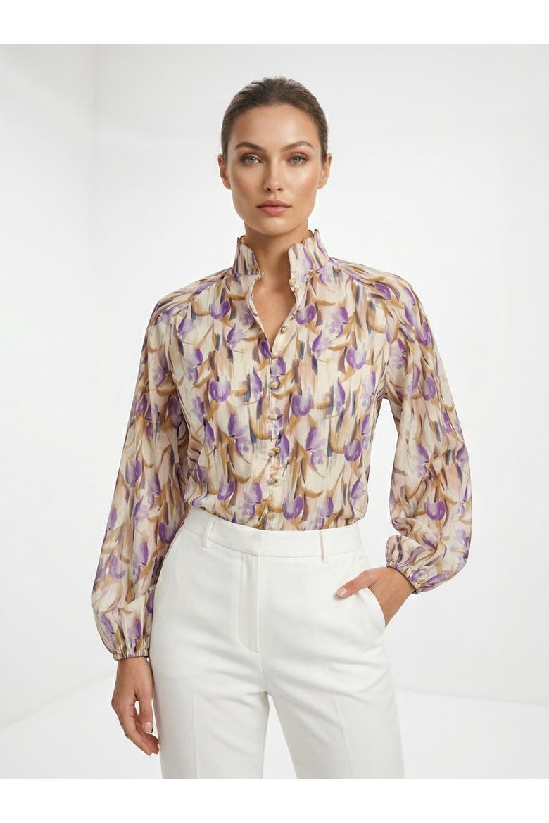 Yesenia High Neck Shirt, Alternate, color, Multi Color
