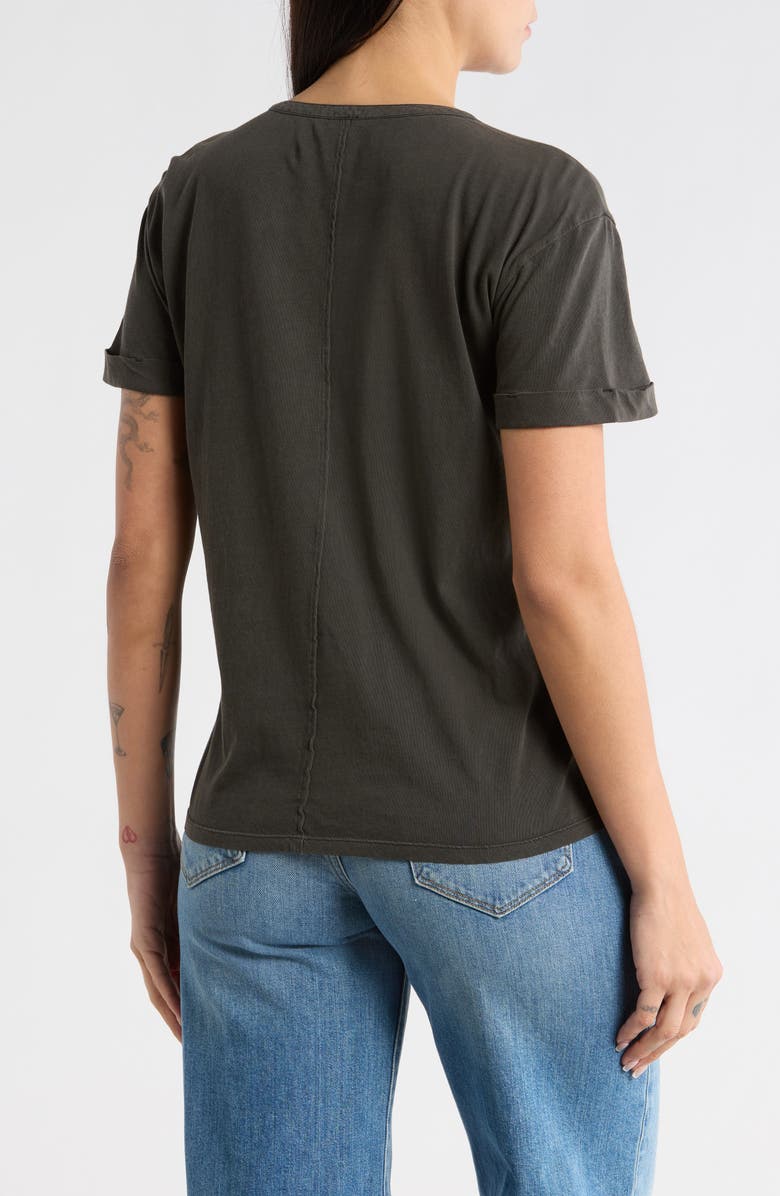 Melrose and Market Washed Cotton Henley T-Shirt, Alternate, color, Black Jet