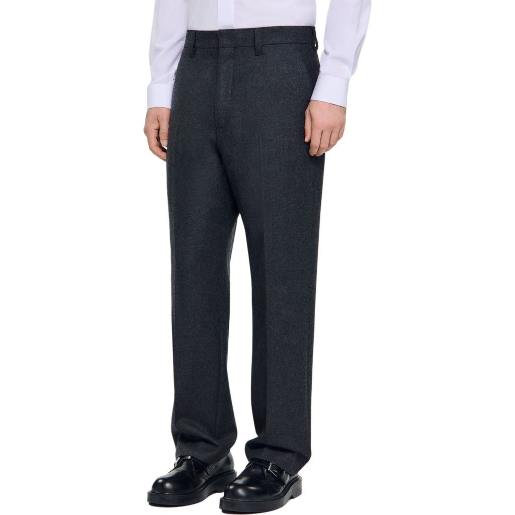 Sandro Wool Suit Trousers In Black