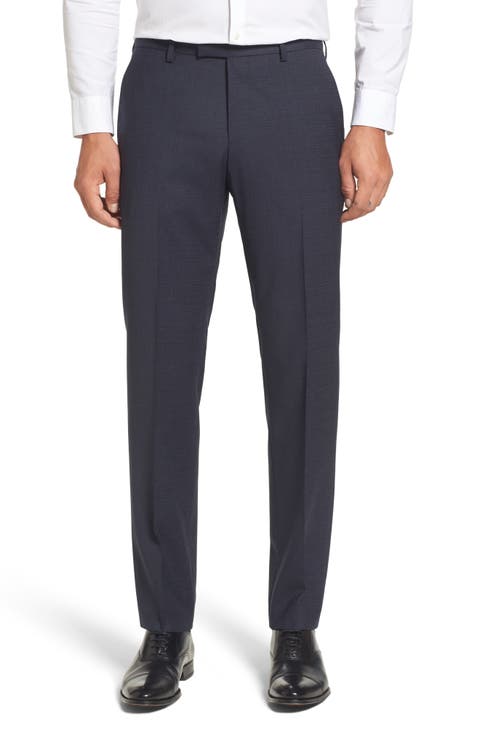 Leenon Classic Fit Plaid Stretch Wool Trousers
