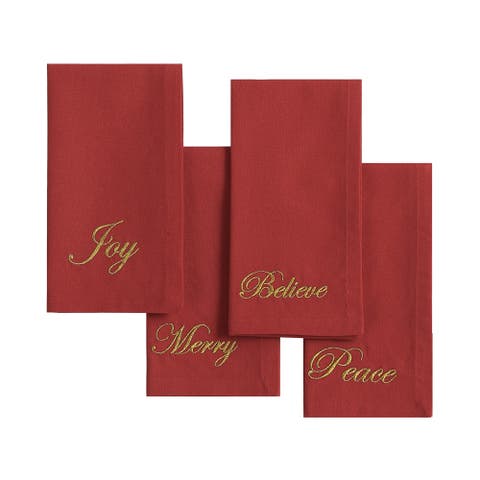 Holiday Sentiments Napkins Set Of 4