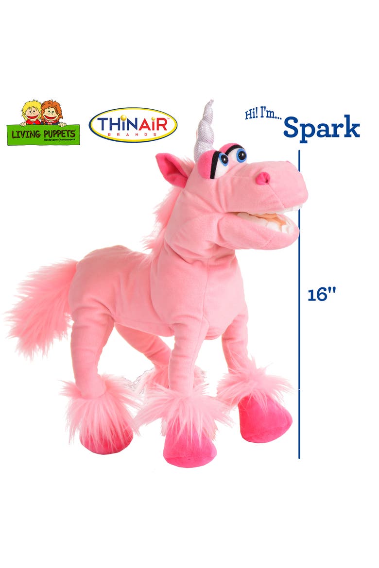 Spark The Pink Unicorn 16 Inch Plush Hand Puppet, Alternate, color, Pink