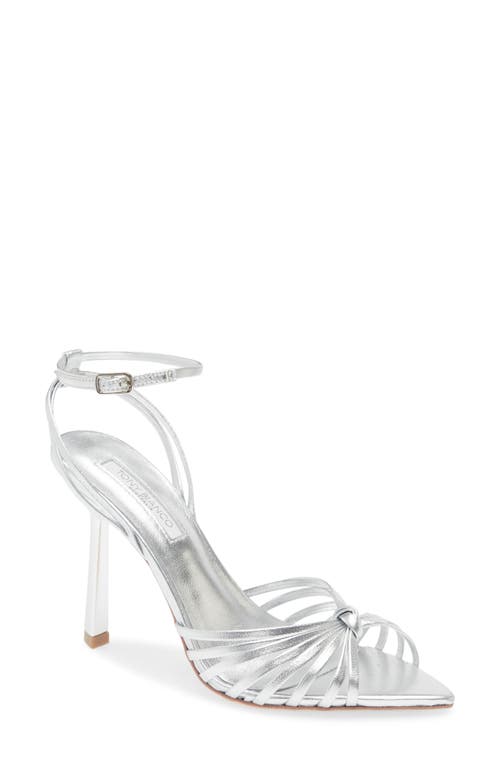 Tony Bianco Maxos Ankle Strap Pointed Toe Sandal In Silver