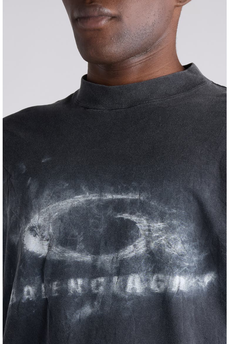 Medium Fit Loop Sports Icon Graphic T-Shirt, Alternate, color, WASHED BLACK/ WHITE