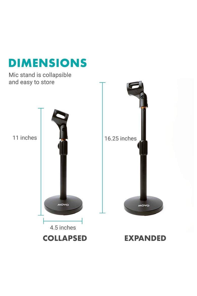 TMC-3 Adjustable Tabletop Mic Stand with Mic Clip, Alternate, color, Black