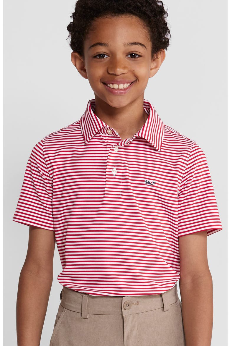Feeder Stripe Performance Polo, Alternate, color, LIGHTHOUSE RED