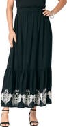 Roaman's Plus Size Lace-Trim Pull-On Skirt